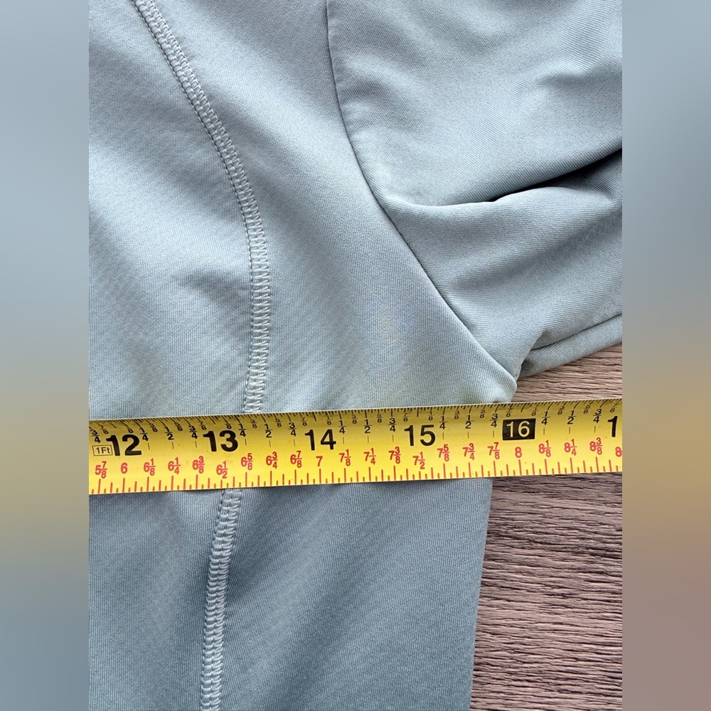Athleta Top Womens XS Blue Whistler Half Zip Flip Cuffs Thumbholes Back Pocket - Picture 5 of 6